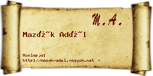 Mazák Adél névjegykártya